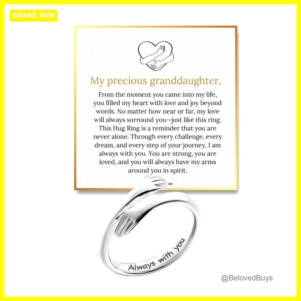 Adjustable Stainless Steel Hug Ring with Always With You Message